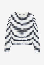 Catwalk Junkie Sweater Striped 'Elastic Hems' - Navy Blazer - Catwalk Junkie