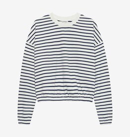 Catwalk Junkie Sweater Striped 'Elastic Hems' - Navy Blazer - Catwalk Junkie