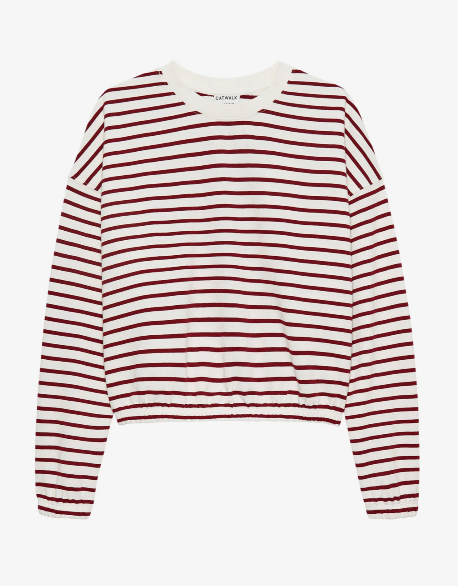 Catwalk Junkie Sweater Striped 'Elastic Hems' - Rhubarb - Catwalk Junkie
