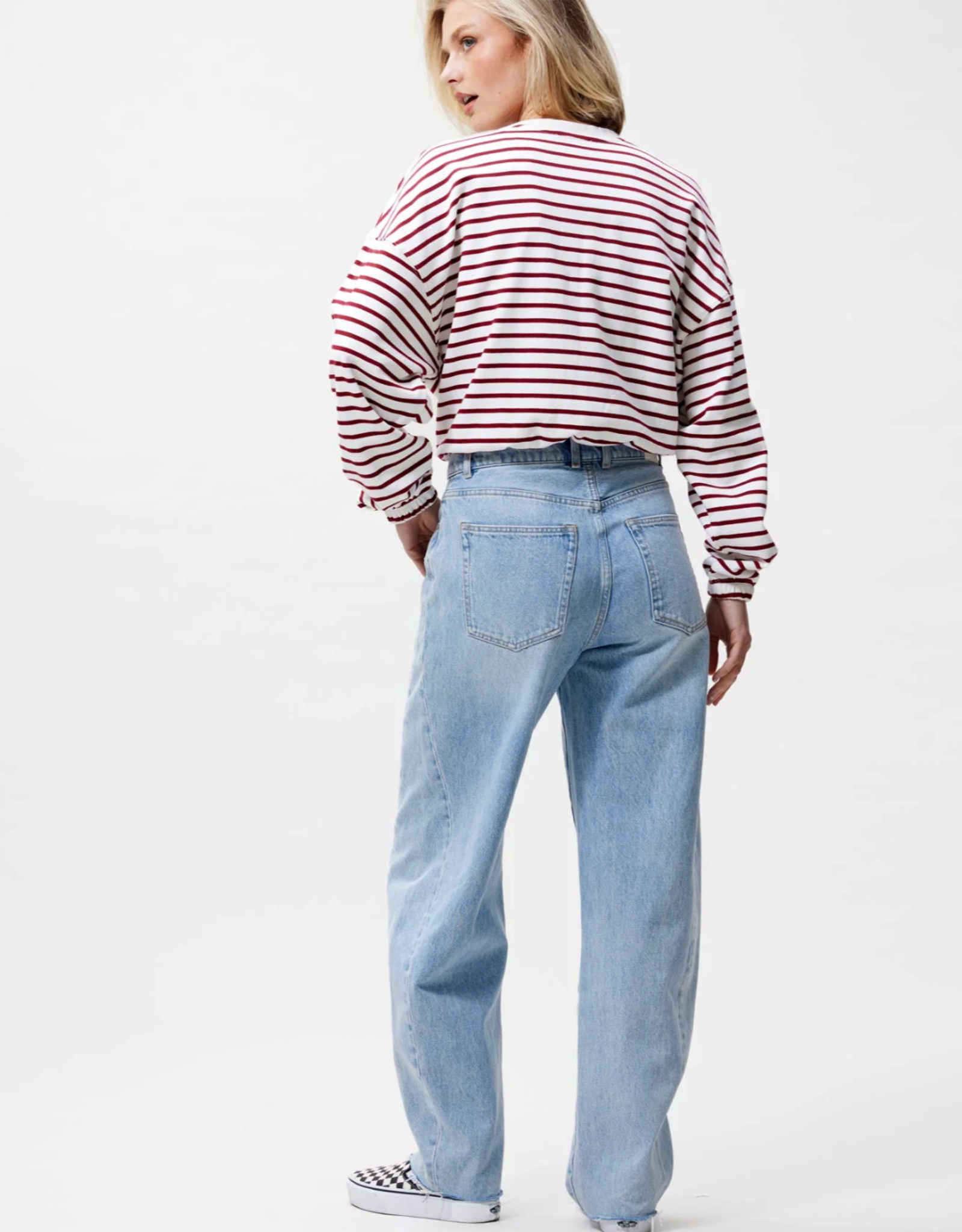 Catwalk Junkie Sweater Striped 'Elastic Hems' - Rhubarb - Catwalk Junkie