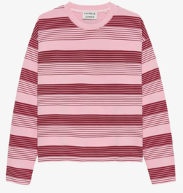 Catwalk Junkie T-Shirt Long Sleeve 'Striped' - Rhubarb - Catwalk Junkie