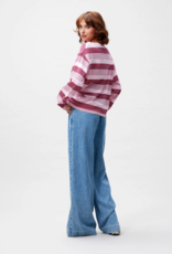 Catwalk Junkie T-Shirt Long Sleeve 'Striped' - Rhubarb - Catwalk Junkie