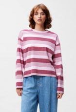 Catwalk Junkie T-Shirt Long Sleeve 'Striped' - Rhubarb - Catwalk Junkie