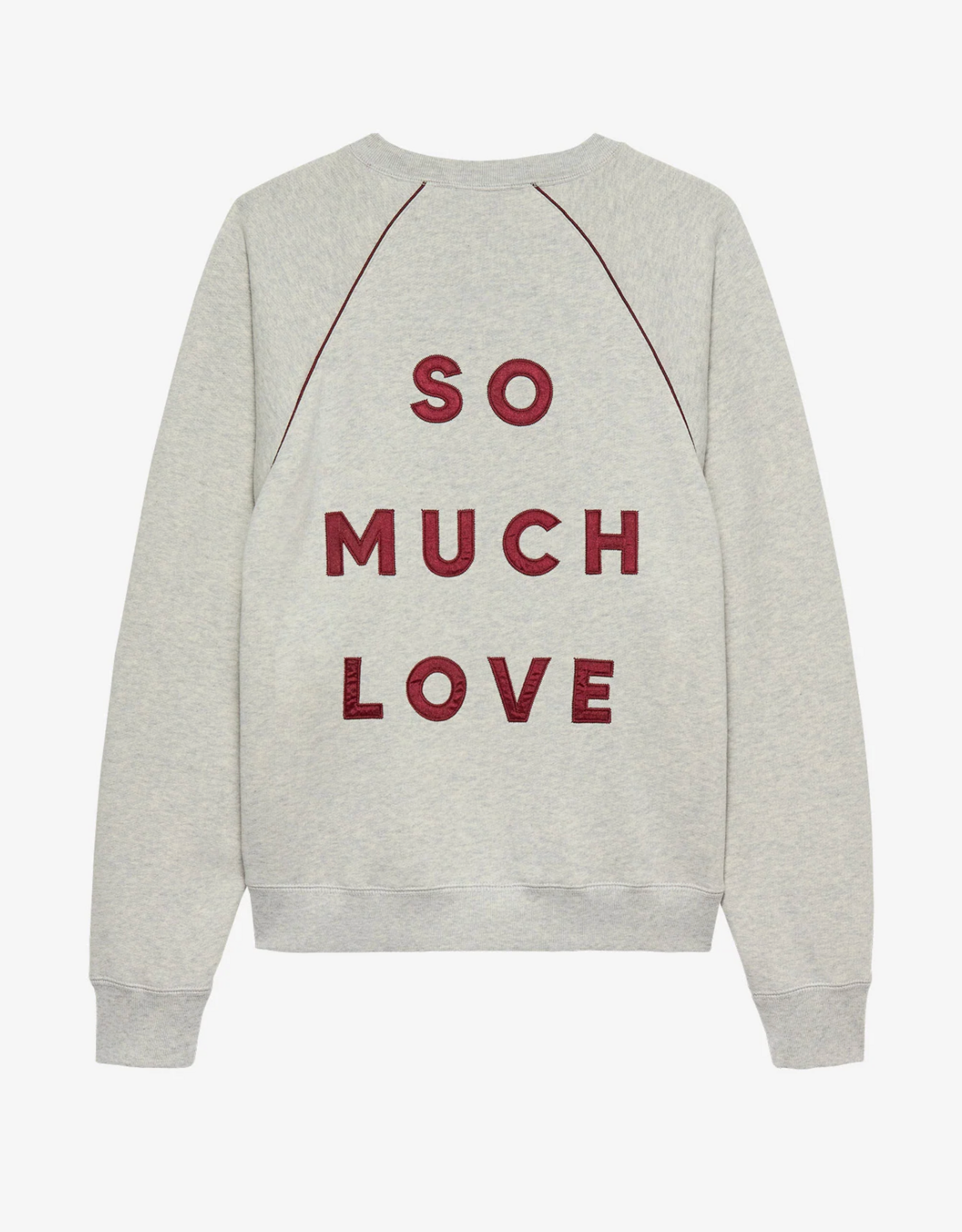 Catwalk Junkie Sweater 'Graphic With Piping' - Light Grey Melange - Catwalk Junkie