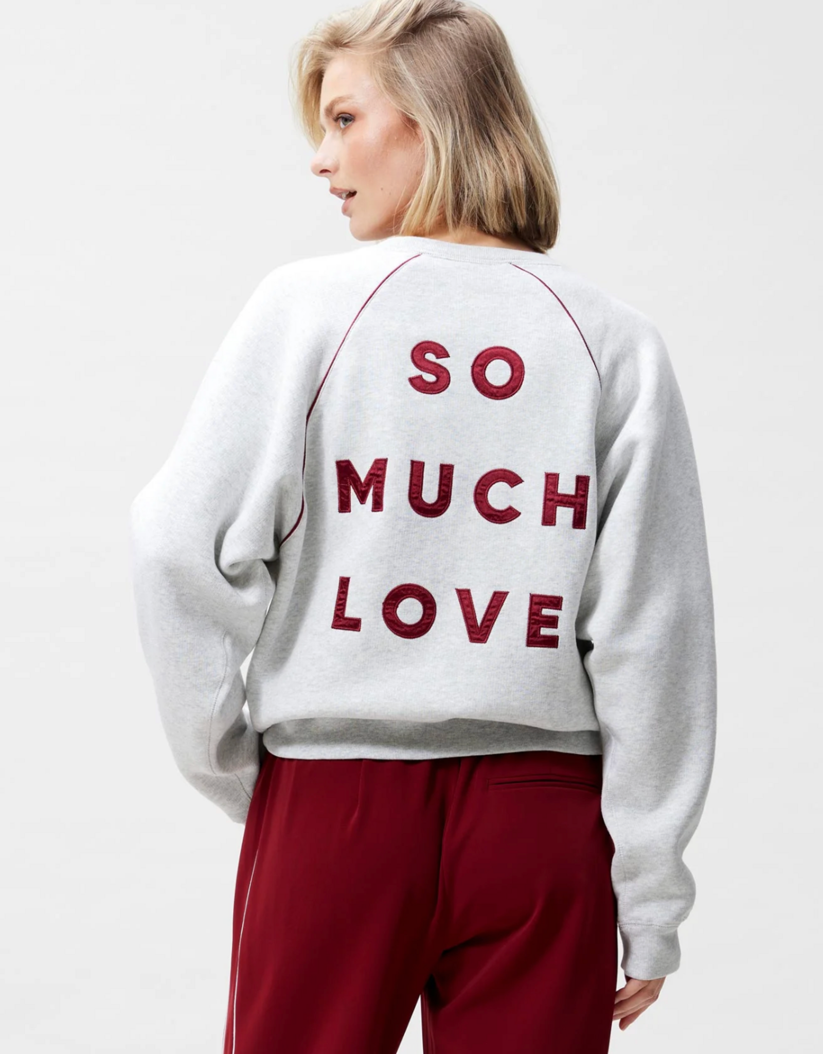 Catwalk Junkie Sweater 'Graphic With Piping' - Light Grey Melange - Catwalk Junkie