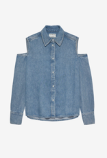 Catwalk Junkie Blouse Denim 'Open Shoulder' - Blue - Catwalk Junkie
