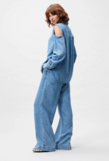 Catwalk Junkie Blouse Denim 'Open Shoulder' - Blue - Catwalk Junkie