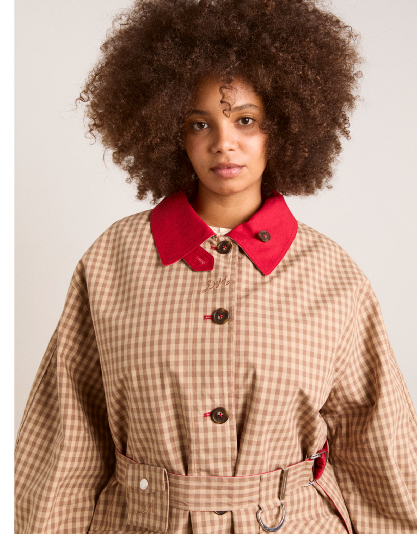 Damson Madder Trench Reversible  'Anja' - Tan/Red - Damson Madder