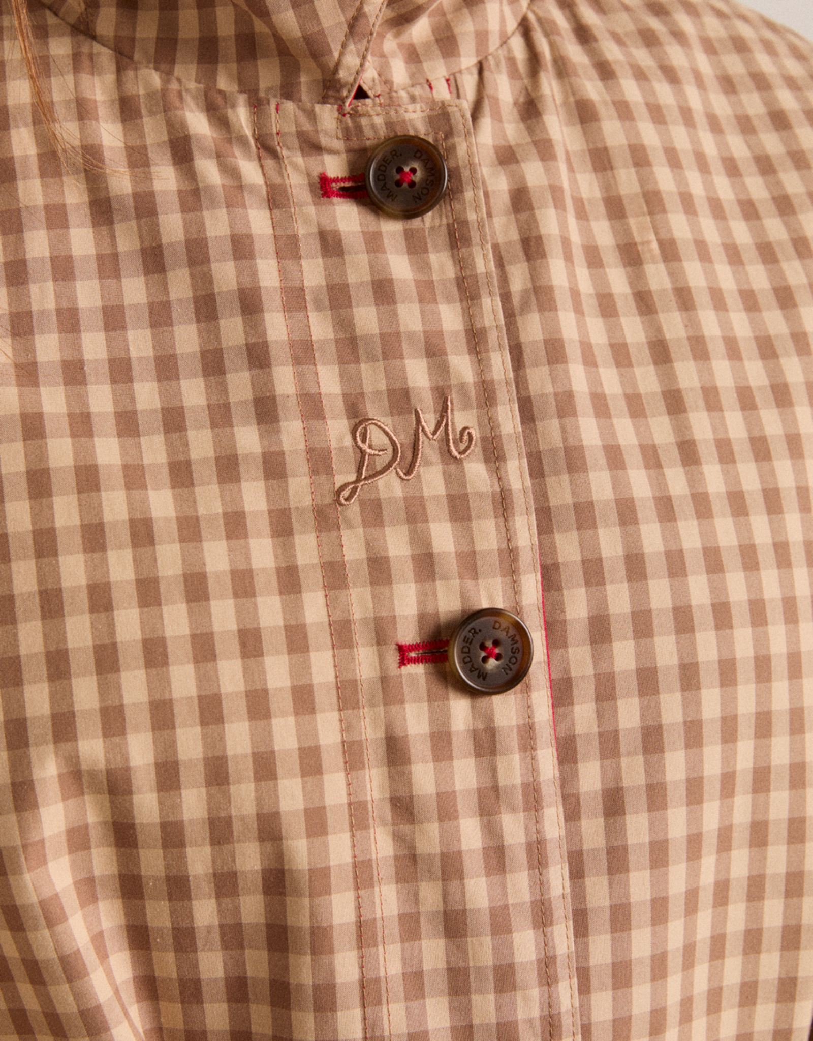 Damson Madder Trench Reversible  'Anja' - Tan/Red - Damson Madder