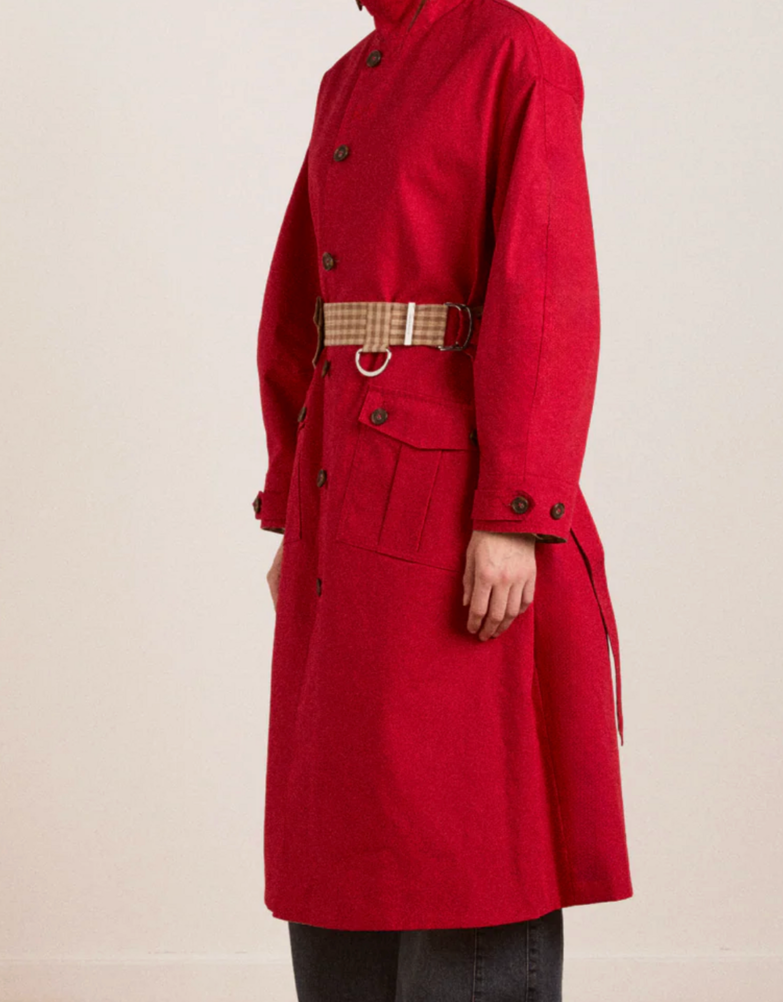 Damson Madder Trench Reversible  'Anja' - Tan/Red - Damson Madder