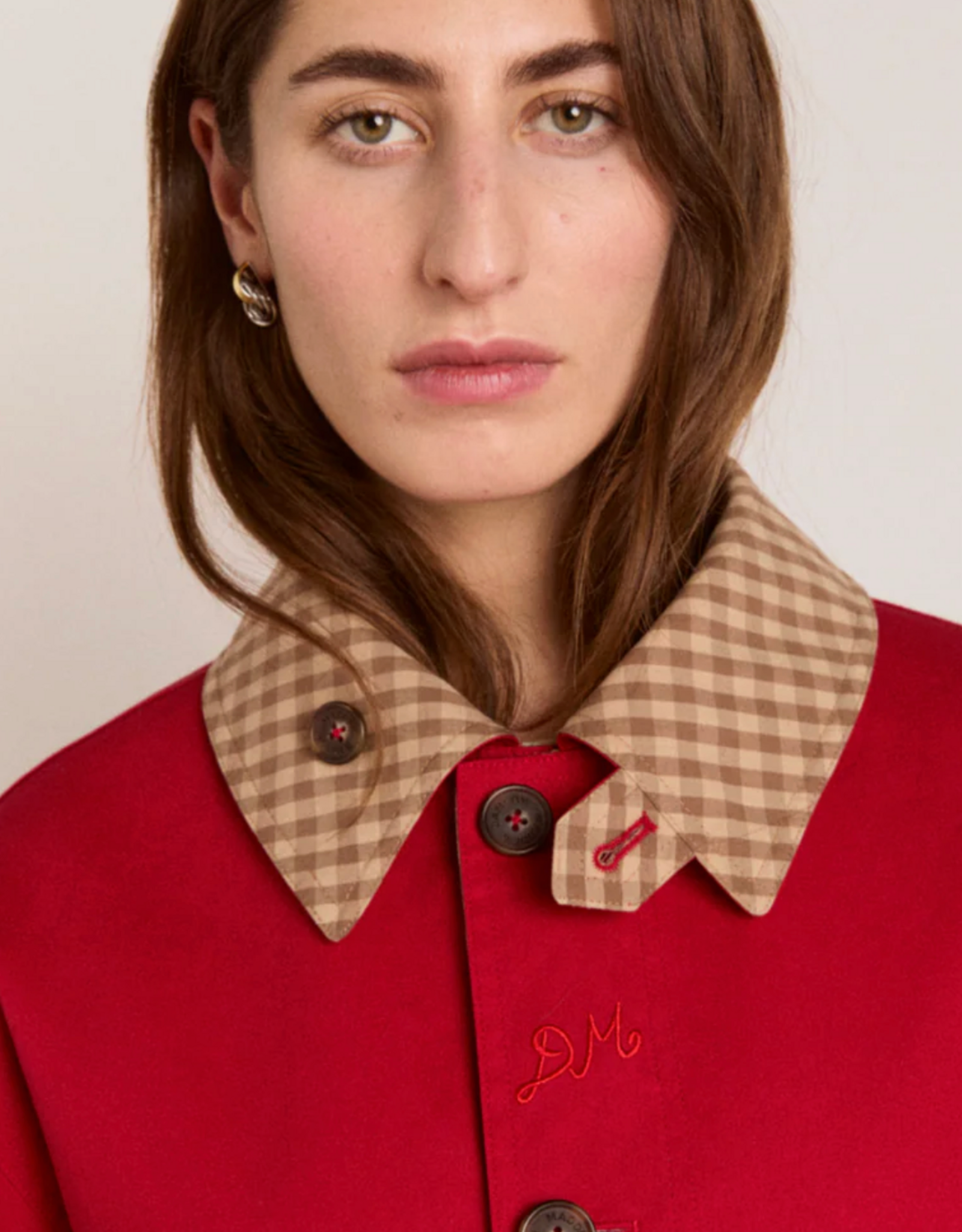 Damson Madder Trench Reversible  'Anja' - Tan/Red - Damson Madder