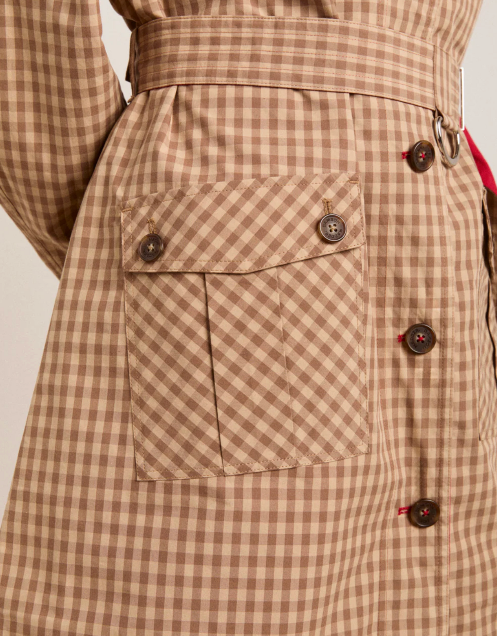 Damson Madder Trench Reversible  'Anja' - Tan/Red - Damson Madder