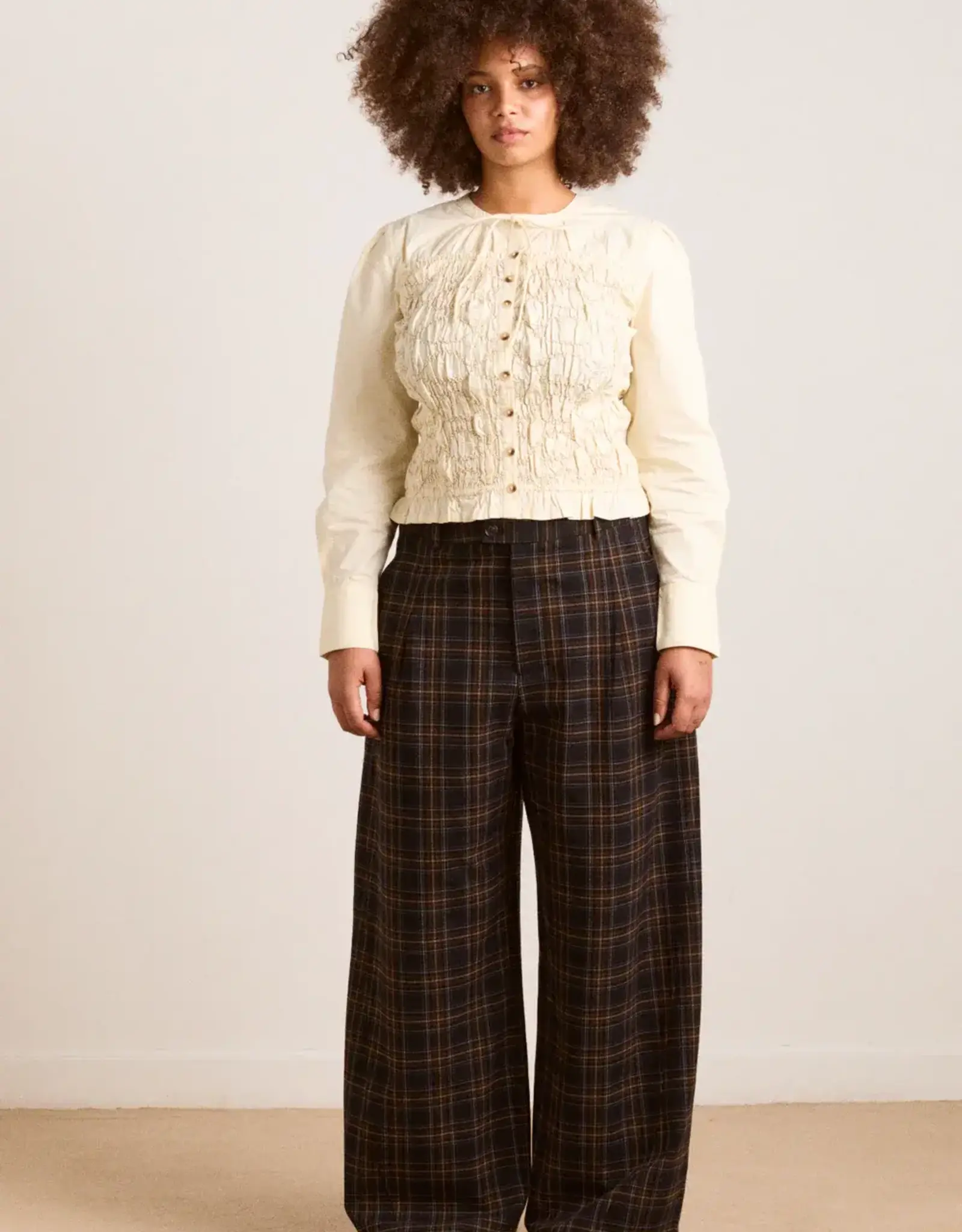 Damson Madder Blouse Smocked 'Elliana' - Butter  - Damson Madder