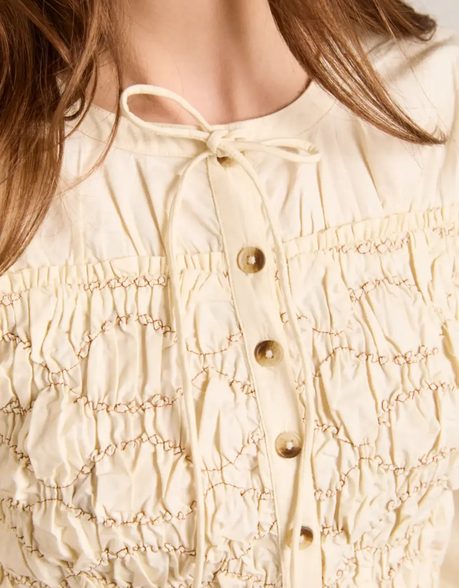 Damson Madder Blouse Smocked 'Elliana' - Butter  - Damson Madder