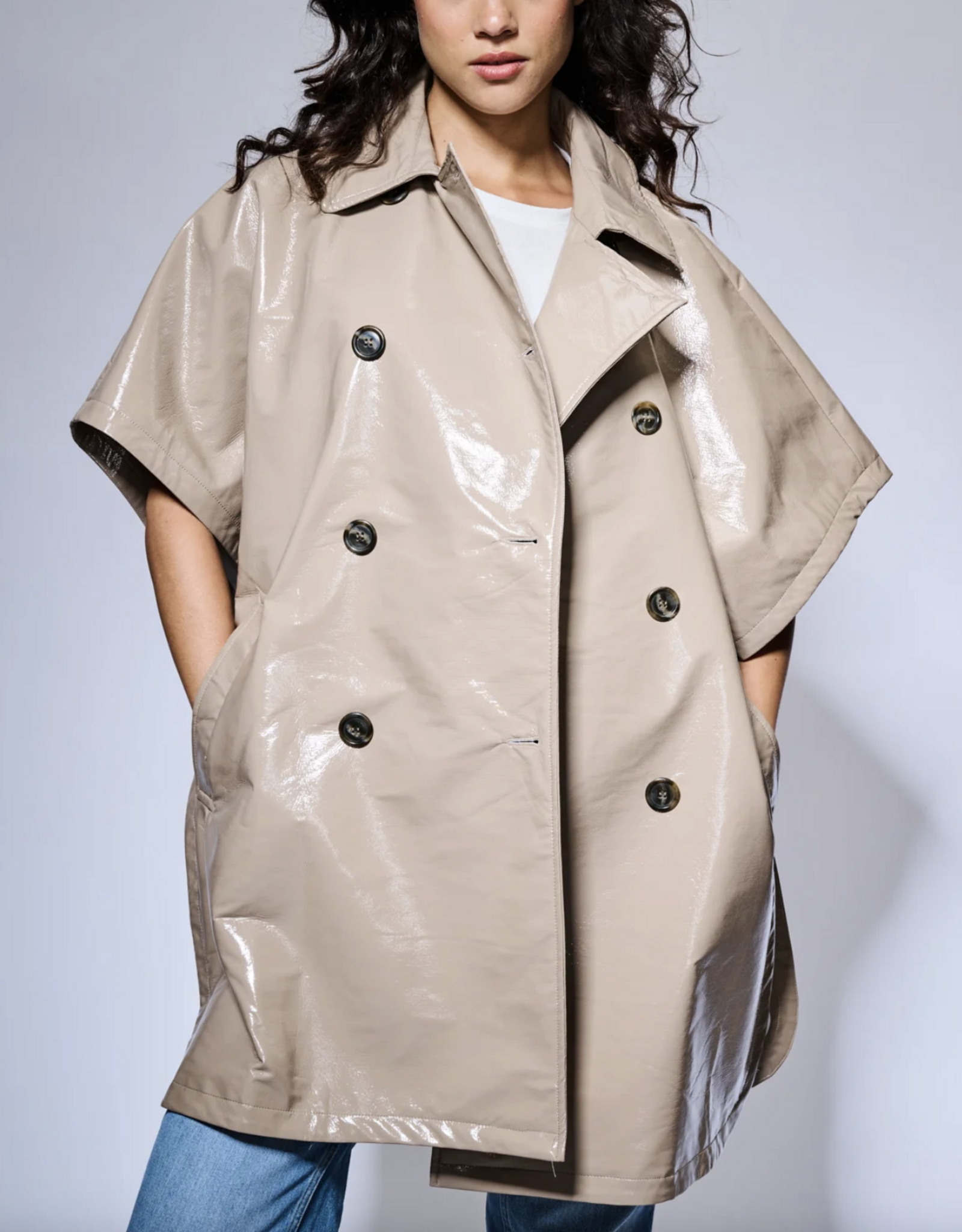 Mon Frac Cape-Style Coat 'Drops' - Beige - Mon Frac TU