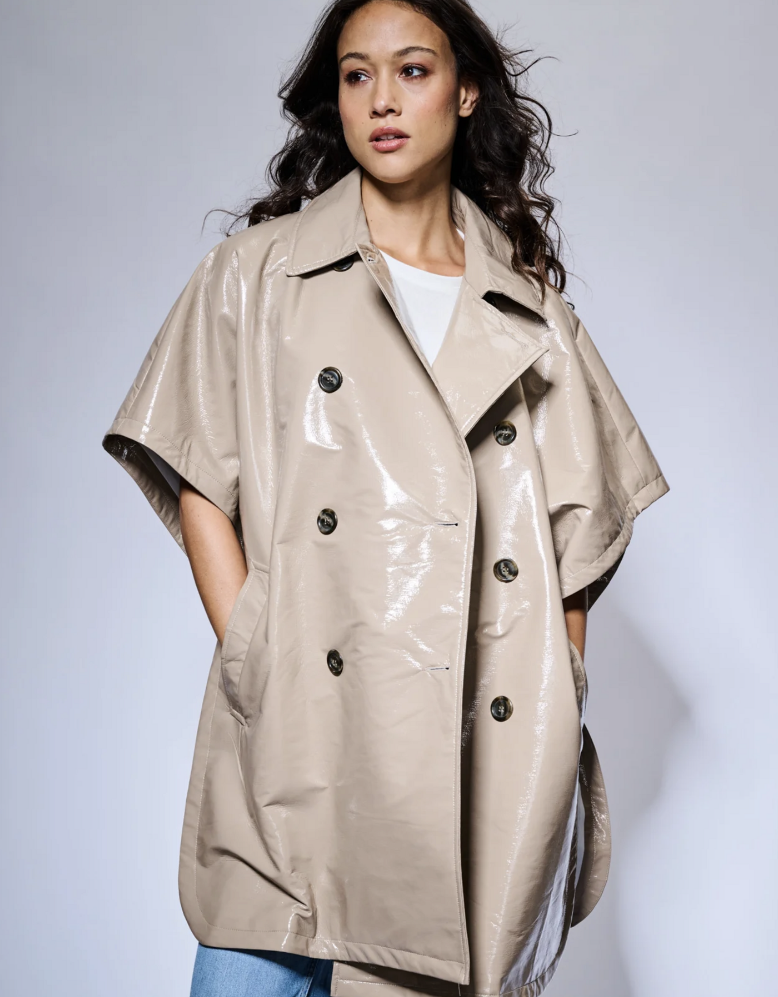 Mon Frac Cape-Style Coat 'Drops' - Beige - Mon Frac TU