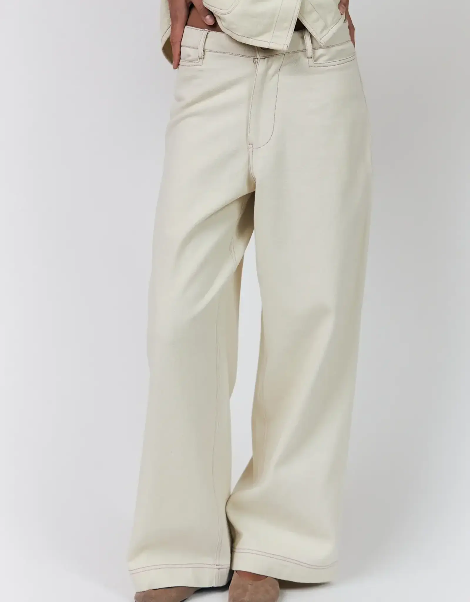 Lollys Laundry Broek 'Florida' - Creme - Lollys Laundry