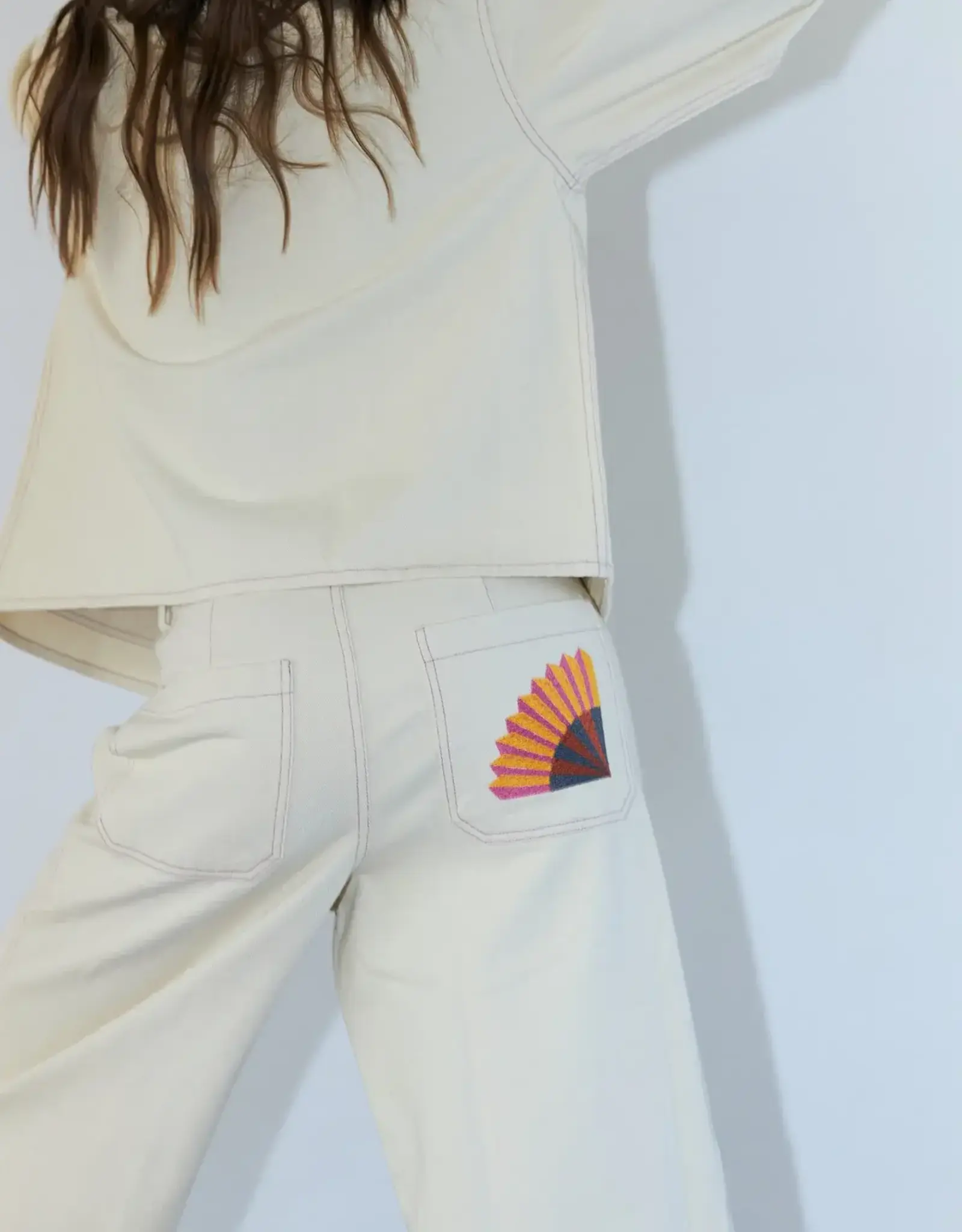Lollys Laundry Broek 'Florida' - Creme - Lollys Laundry