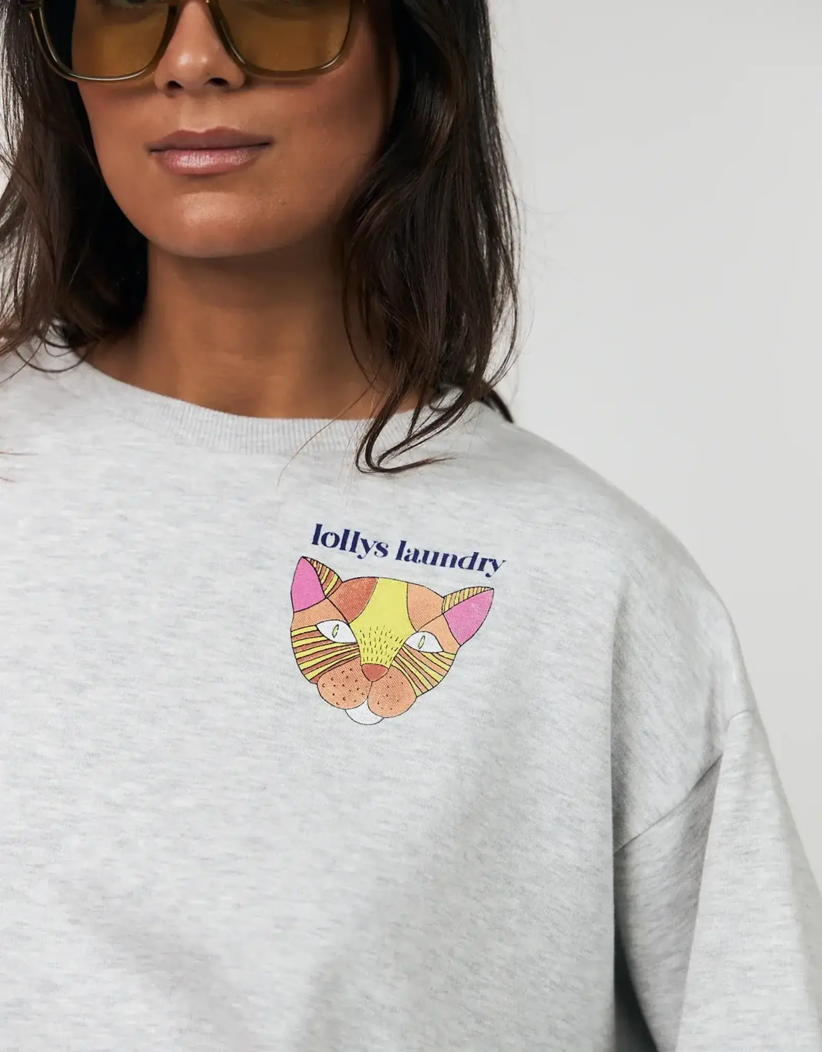 Lollys Laundry Sweater 'Sydney' - Light Grey Melange - Lollys Laundry