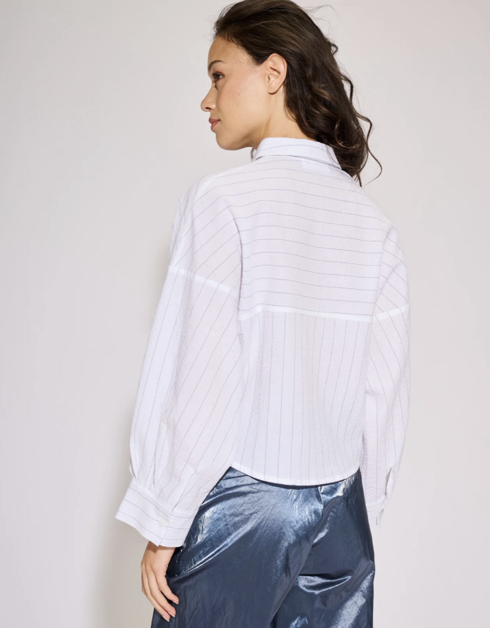 Bô-Dôme Blouse 'Sheryl' - Ecru Stripes  - Bô-Dôme