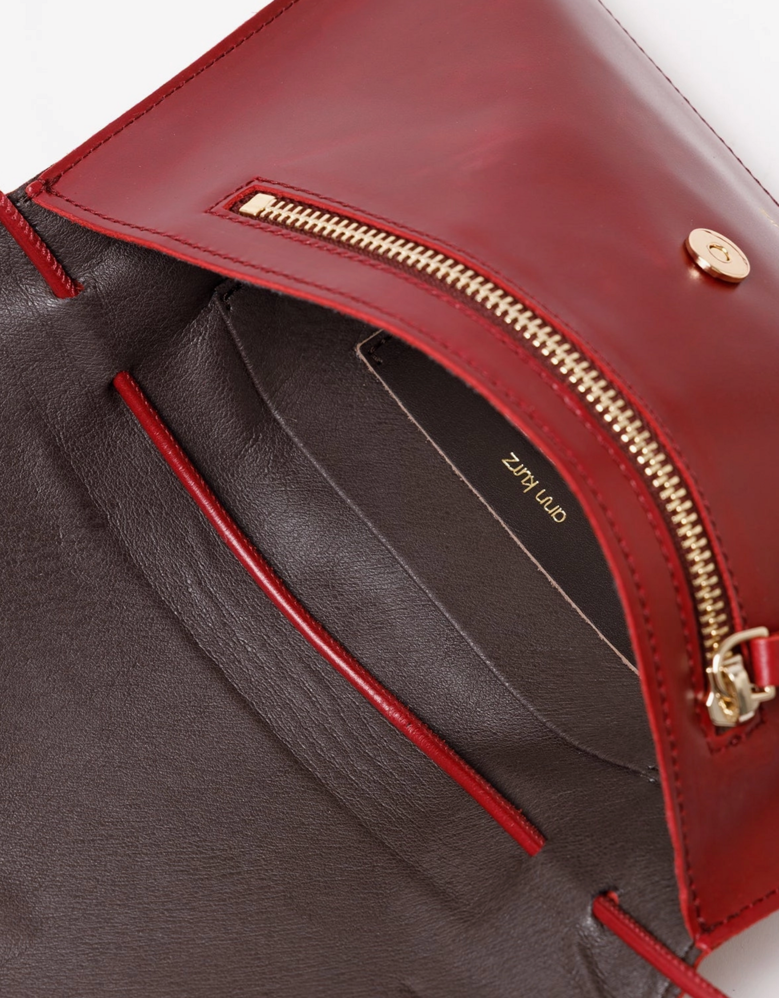 Anne Kurz Clutch Glanzend Nappa - Bordeaux