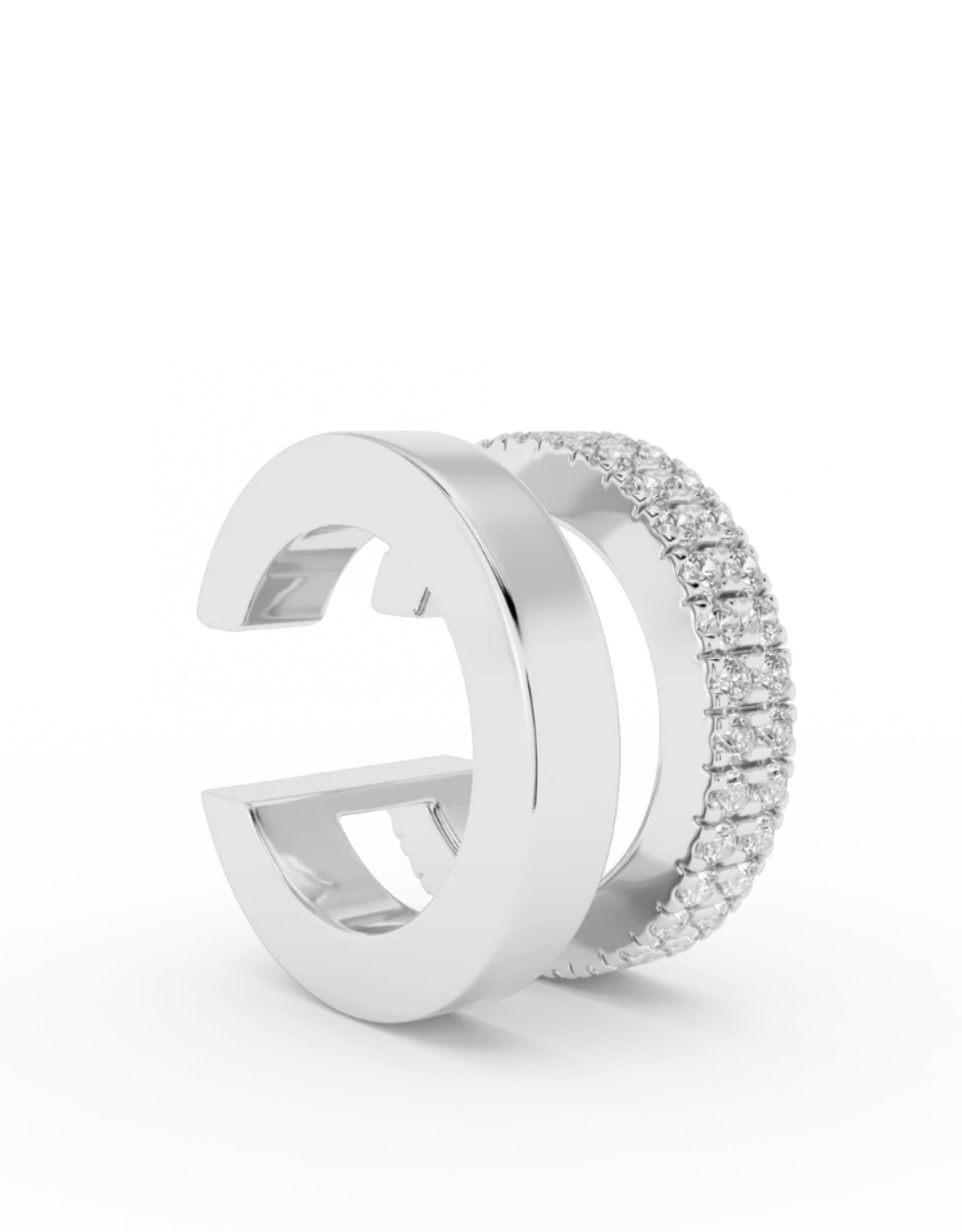 Billion Avenue OL Double Earcuff  - Silver - Billion Avenue