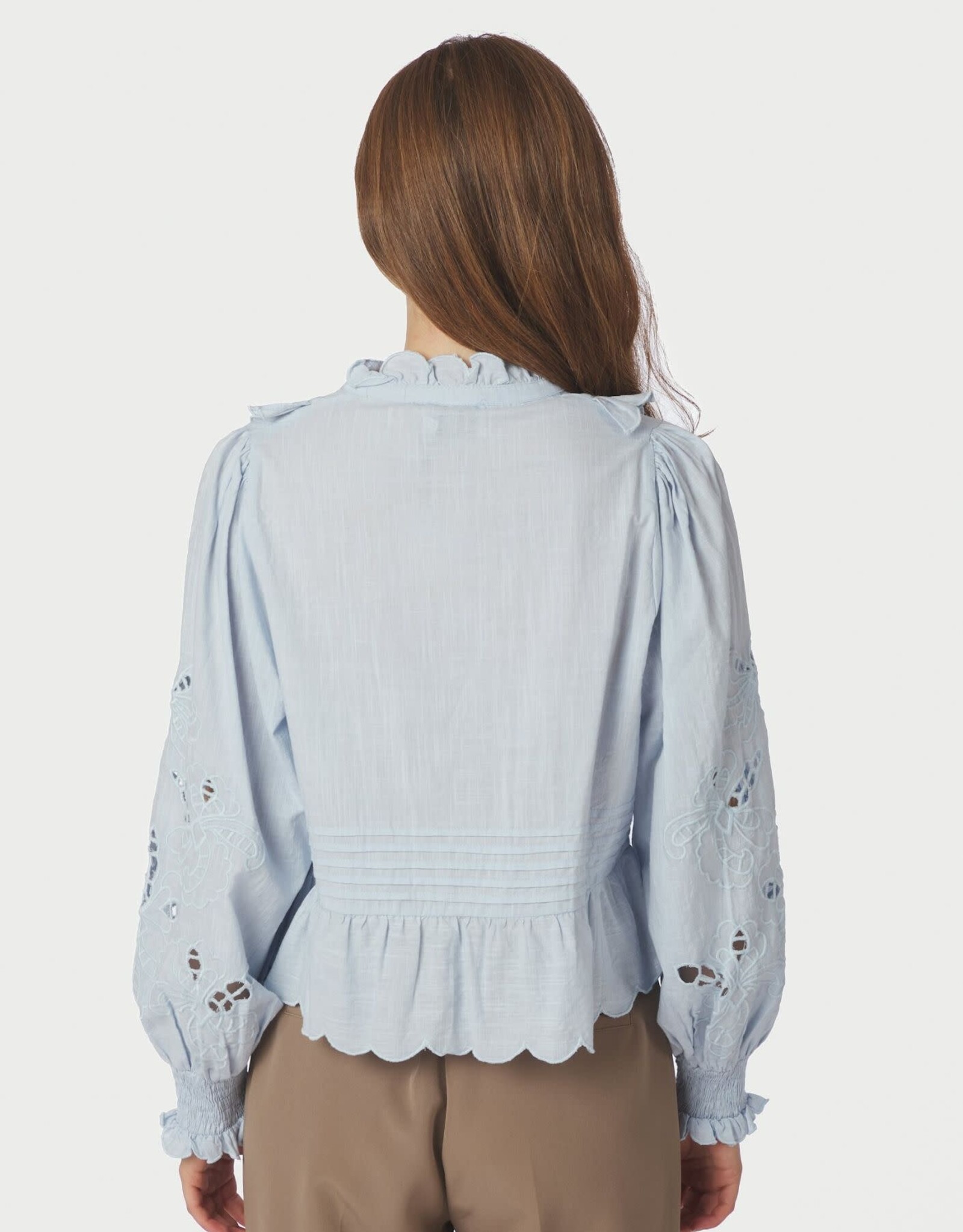 Blouse Embroidery 'Petrine' - Light Blue - Neo Noir