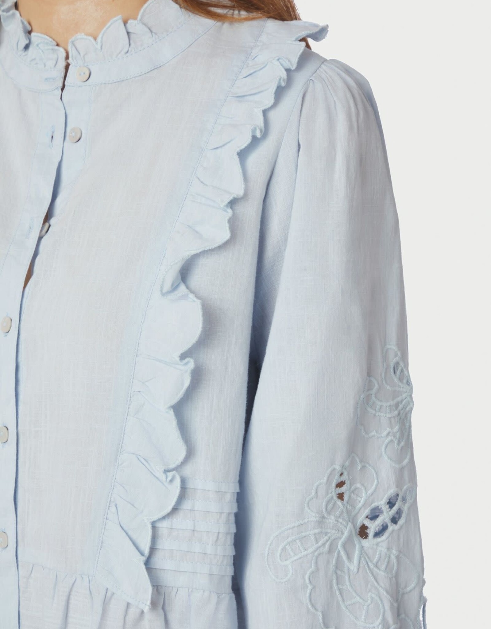 Blouse Embroidery 'Petrine' - Light Blue - Neo Noir