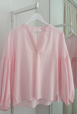 Bô-Dôme Blouse 'Raez' - Pink Stripe  - Bô-Dôme