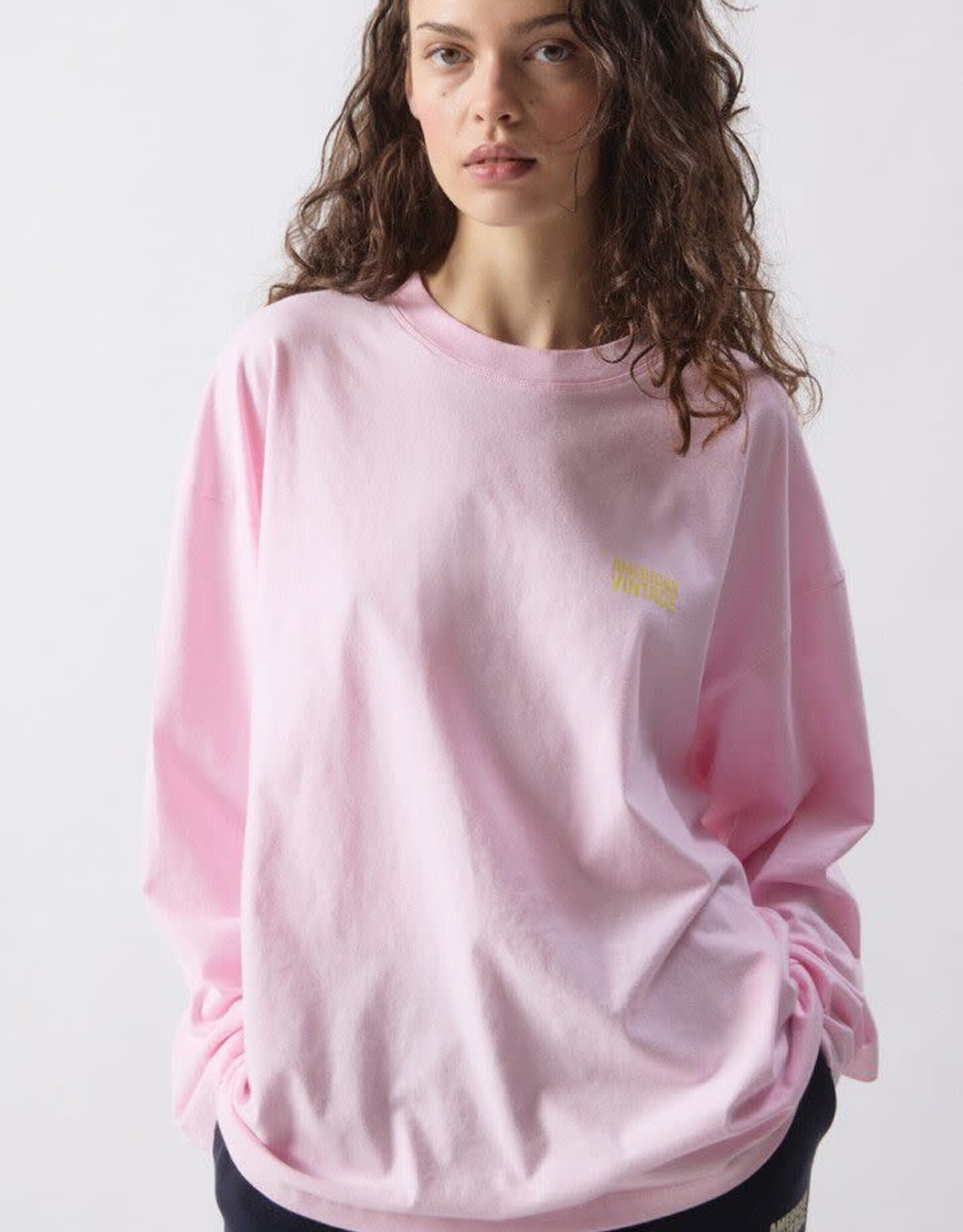 American Vintage T-Shirt Long Sleeve 'Gixy' - Barbe A Papa - Gix02C -  American Vintage