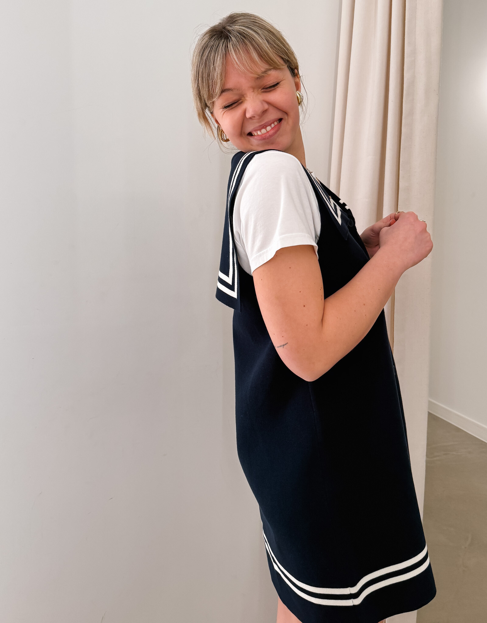 The Tiny Big Sister Jurk 'Sailor' - Navy - The Tiny Big Sister