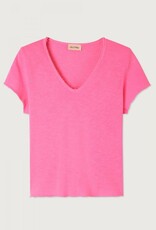 American Vintage T-Shirt V-Hals 'Sonoma' - Pink Acid Fluo - Son02AG - American Vintage