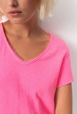 American Vintage T-Shirt V-Hals 'Sonoma' - Pink Acid Fluo - Son02AG - American Vintage