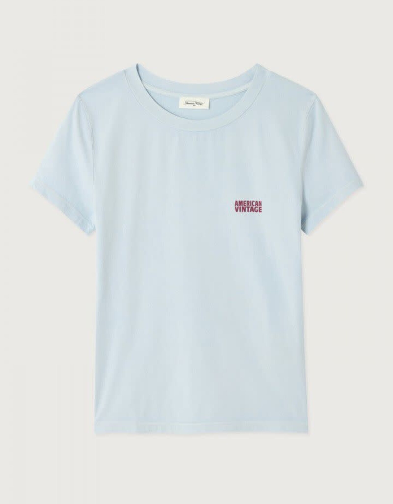 American Vintage T-shirt Korte Mouw 'Pymaz' -Baby Blue Vintage - Pym02C - American Vintage