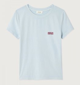 American Vintage T-shirt Korte Mouw 'Pymaz' -Baby Blue Vintage - Pym02C - American Vintage