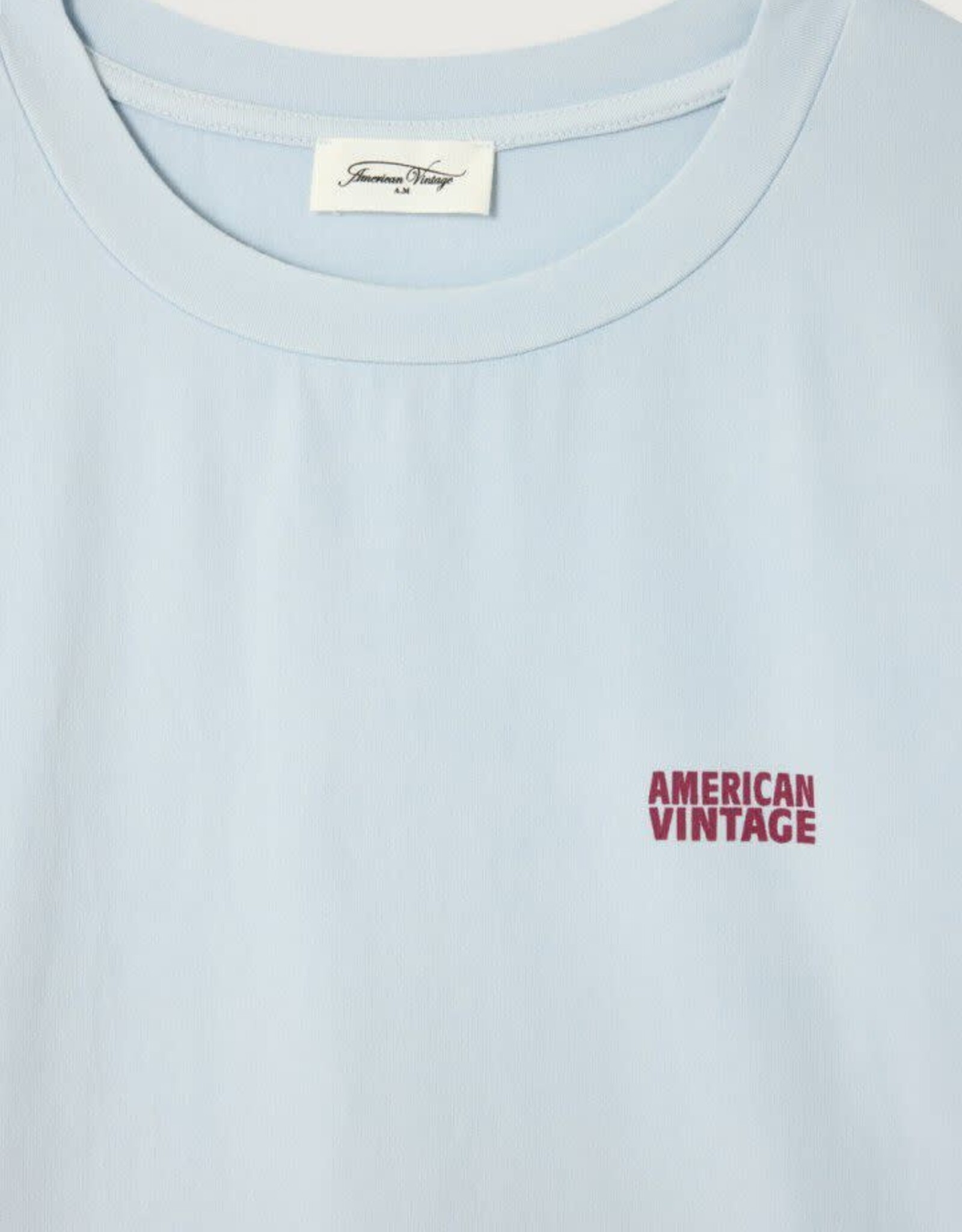 American Vintage T-shirt Korte Mouw 'Pymaz' -Baby Blue Vintage - Pym02C - American Vintage