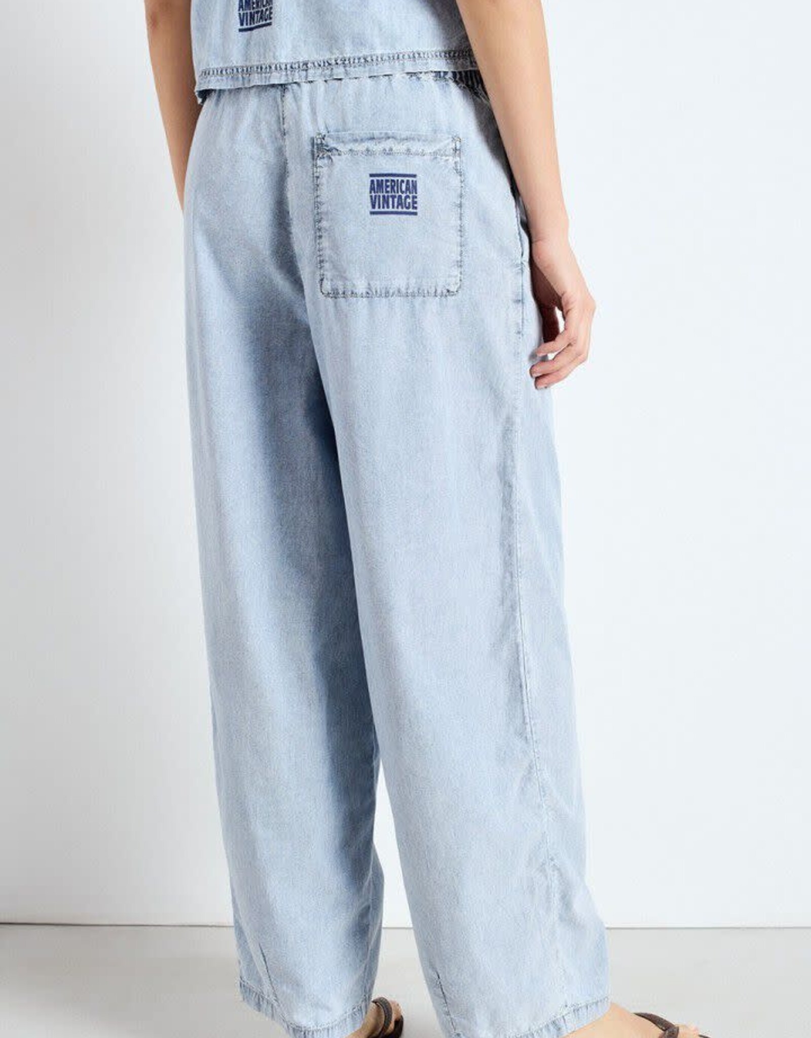 American Vintage Broek 'Paybou' - Blue Snow - Pay10B -  American Vintage