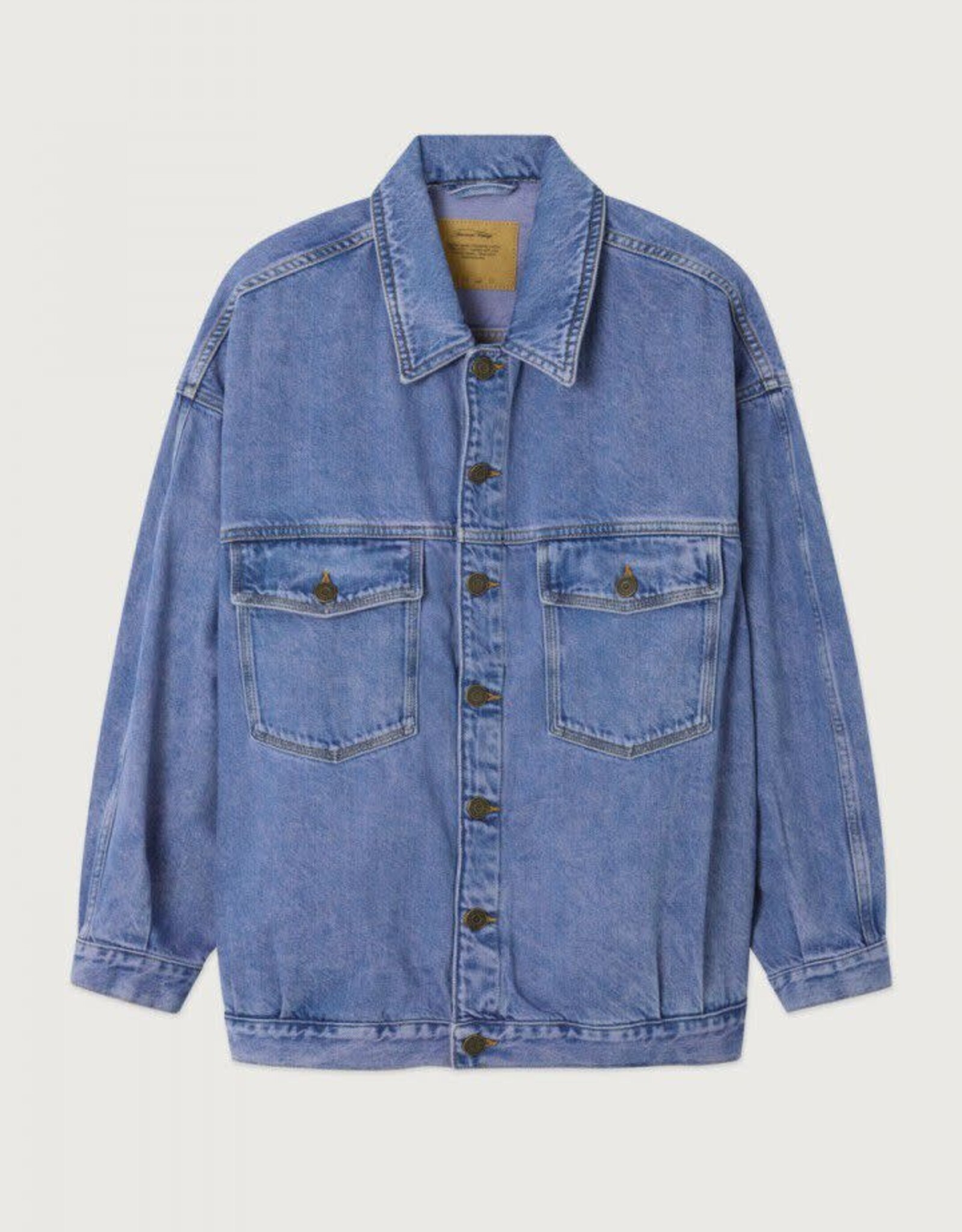 American Vintage Jeansvest 'Joybird' - Pink Blue - Joy16M -  American Vintage