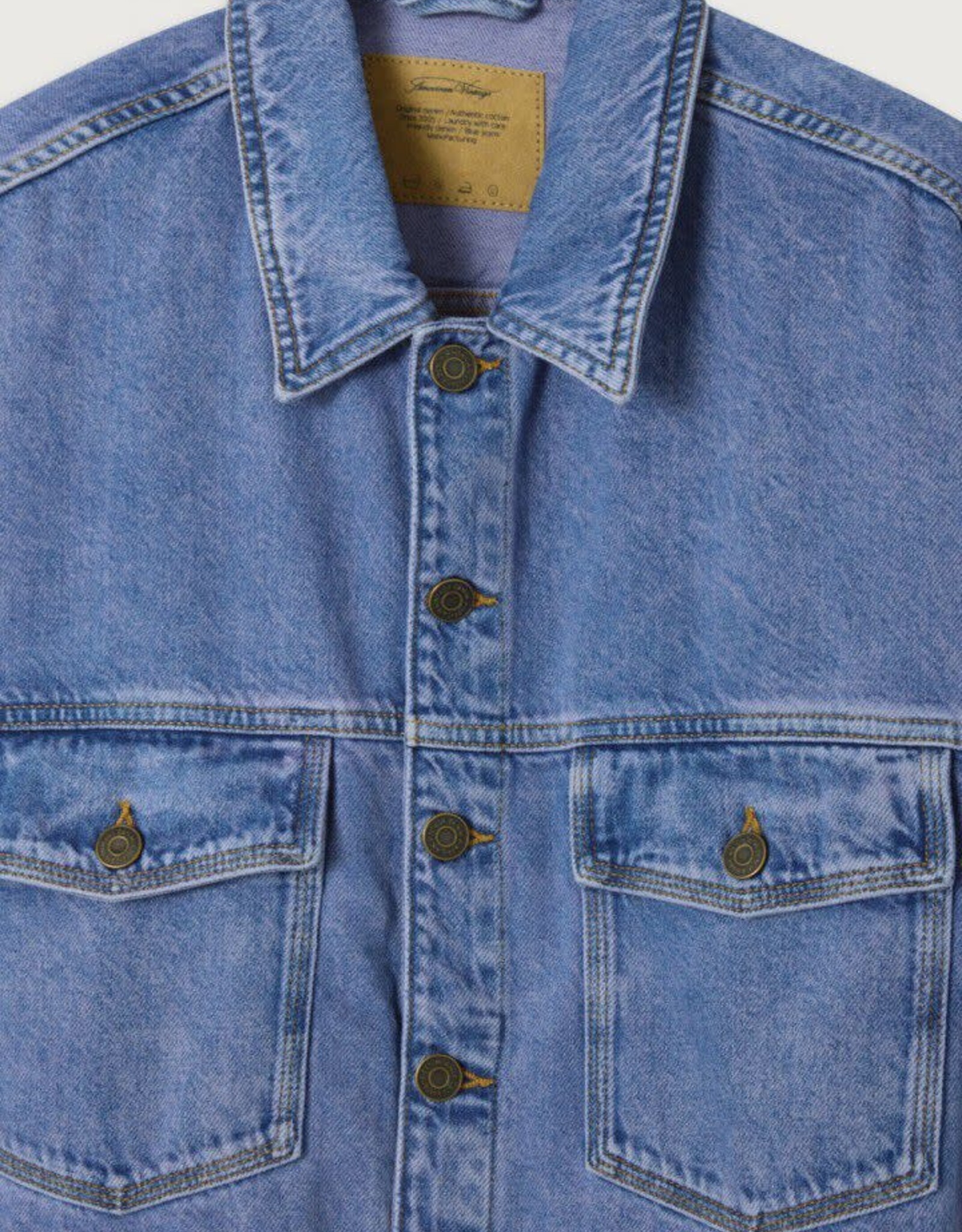 American Vintage Jeansvest 'Joybird' - Pink Blue - Joy16M -  American Vintage