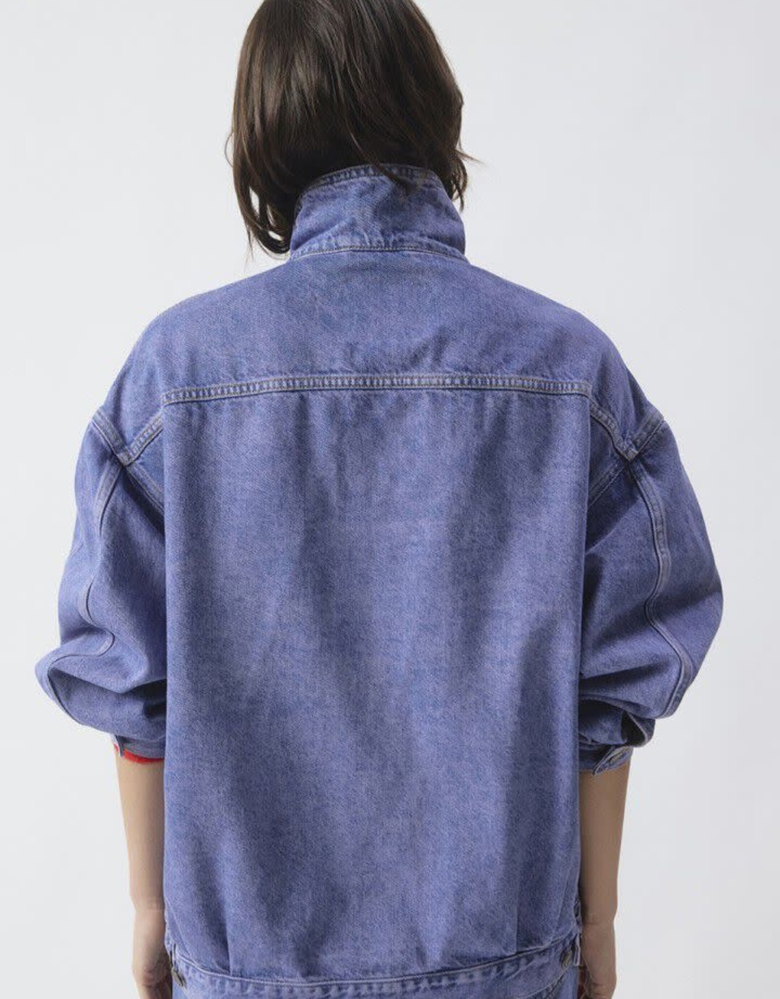 American Vintage Jeansvest 'Joybird' - Pink Blue - Joy16M -  American Vintage