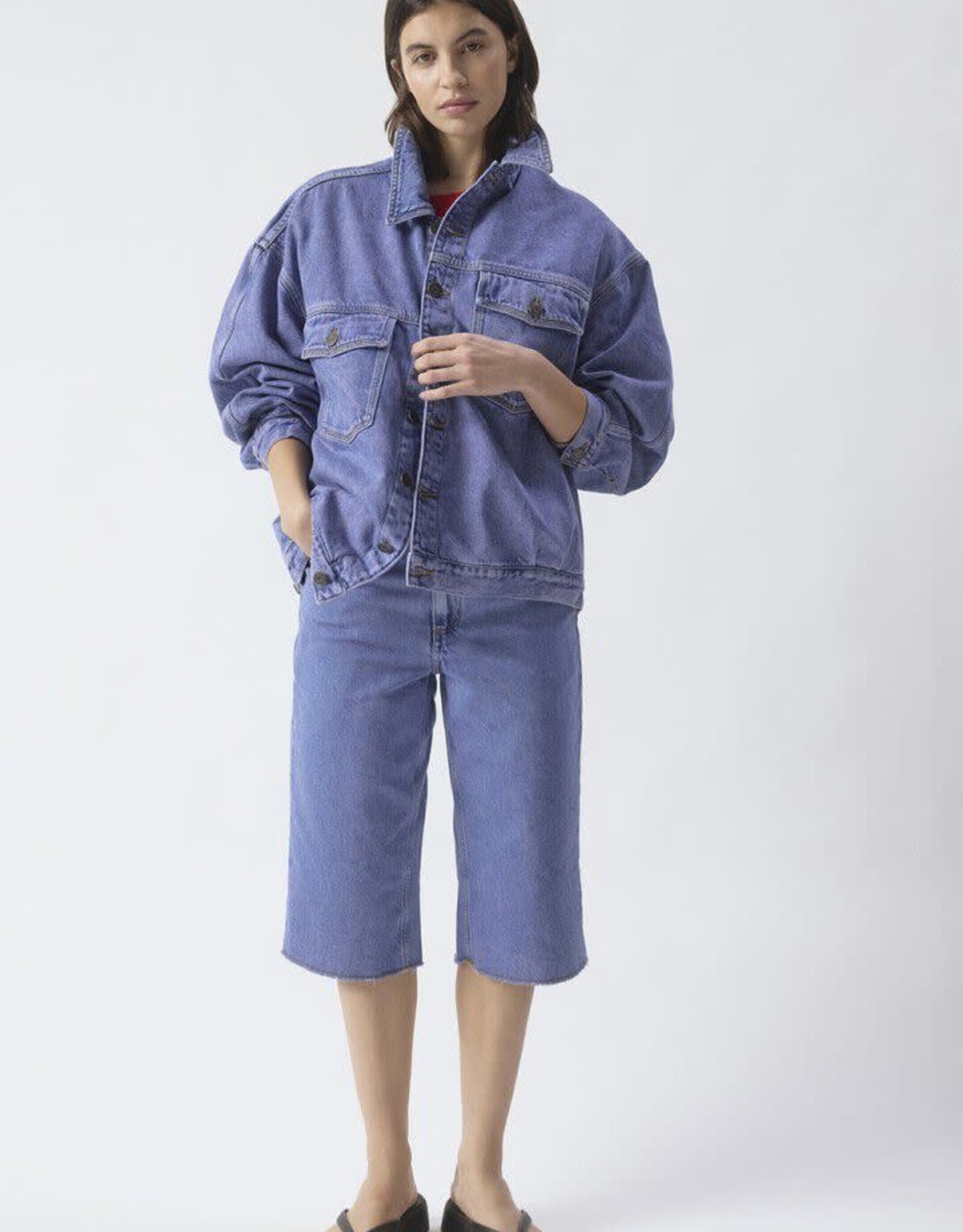 American Vintage Jeansvest 'Joybird' - Pink Blue - Joy16M -  American Vintage