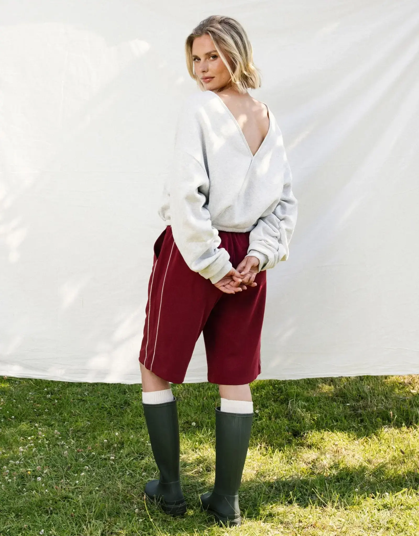 Catwalk Junkie Sweater 'Back Detailed' - Light Grey Melange - Catwalk Junkie