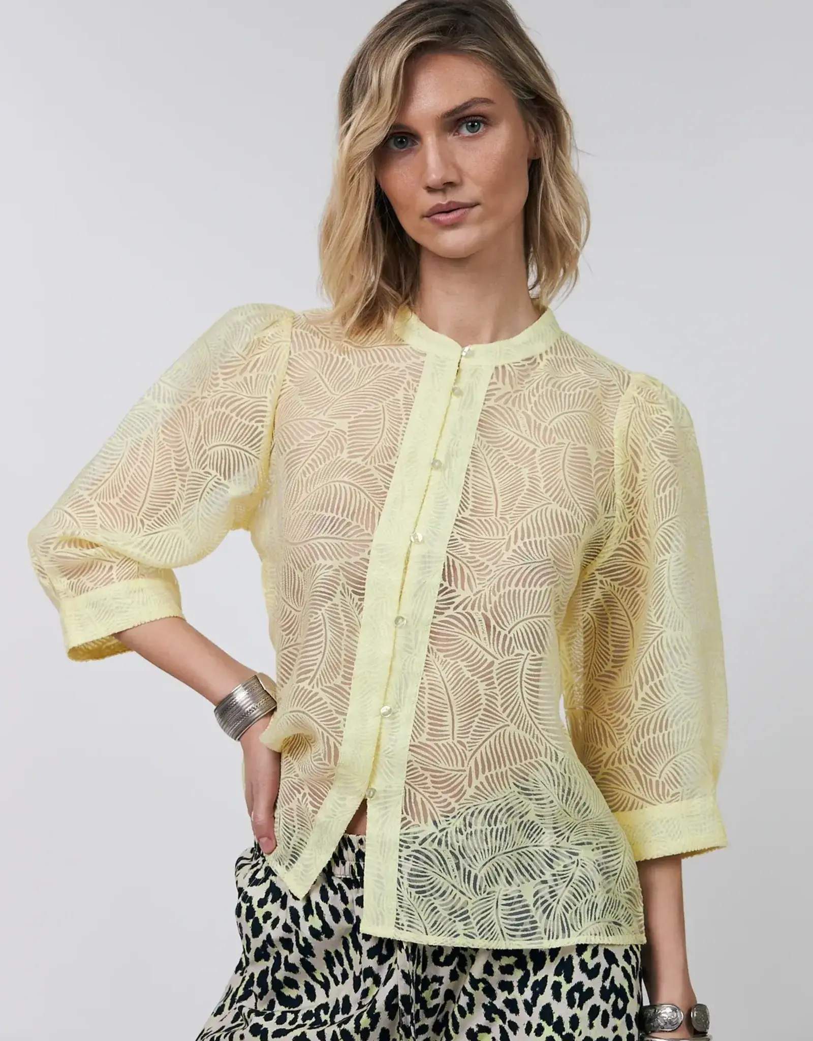 Lollys Laundry Blouse 'Bono' - Light Yellow - Lollys Laundry
