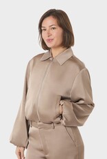 Jacket Heavy Sateen 'Denielle' - Dark Taupe - Neo Noir