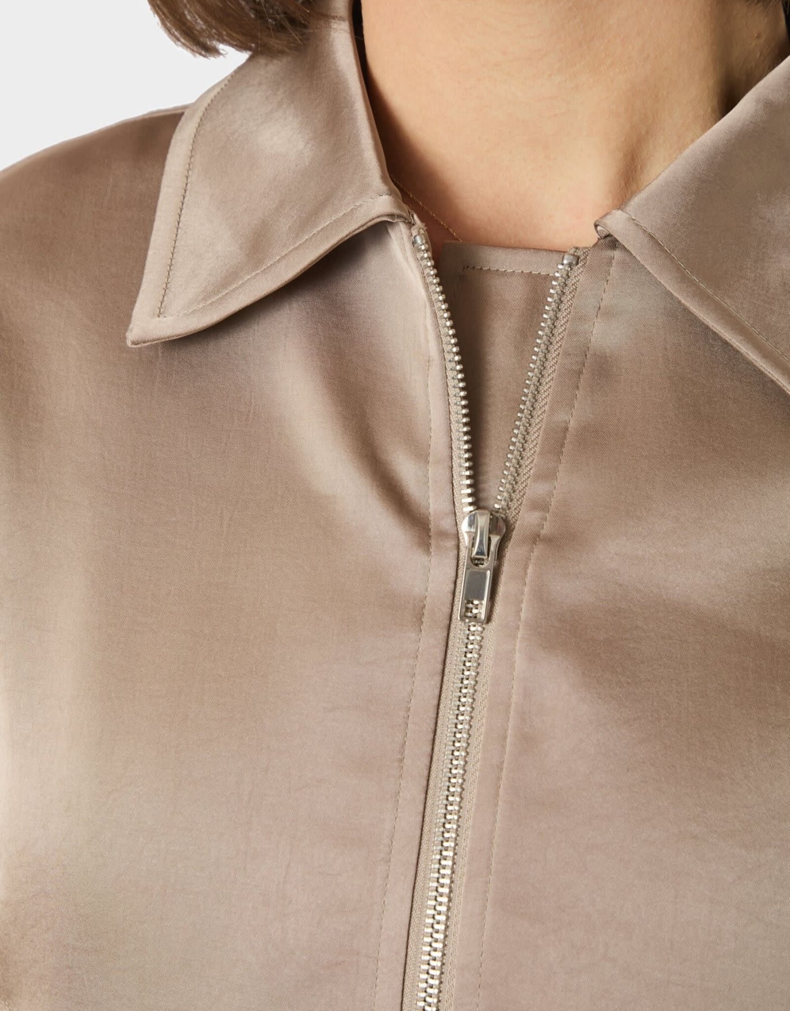 Jacket Heavy Sateen 'Denielle' - Dark Taupe - Neo Noir