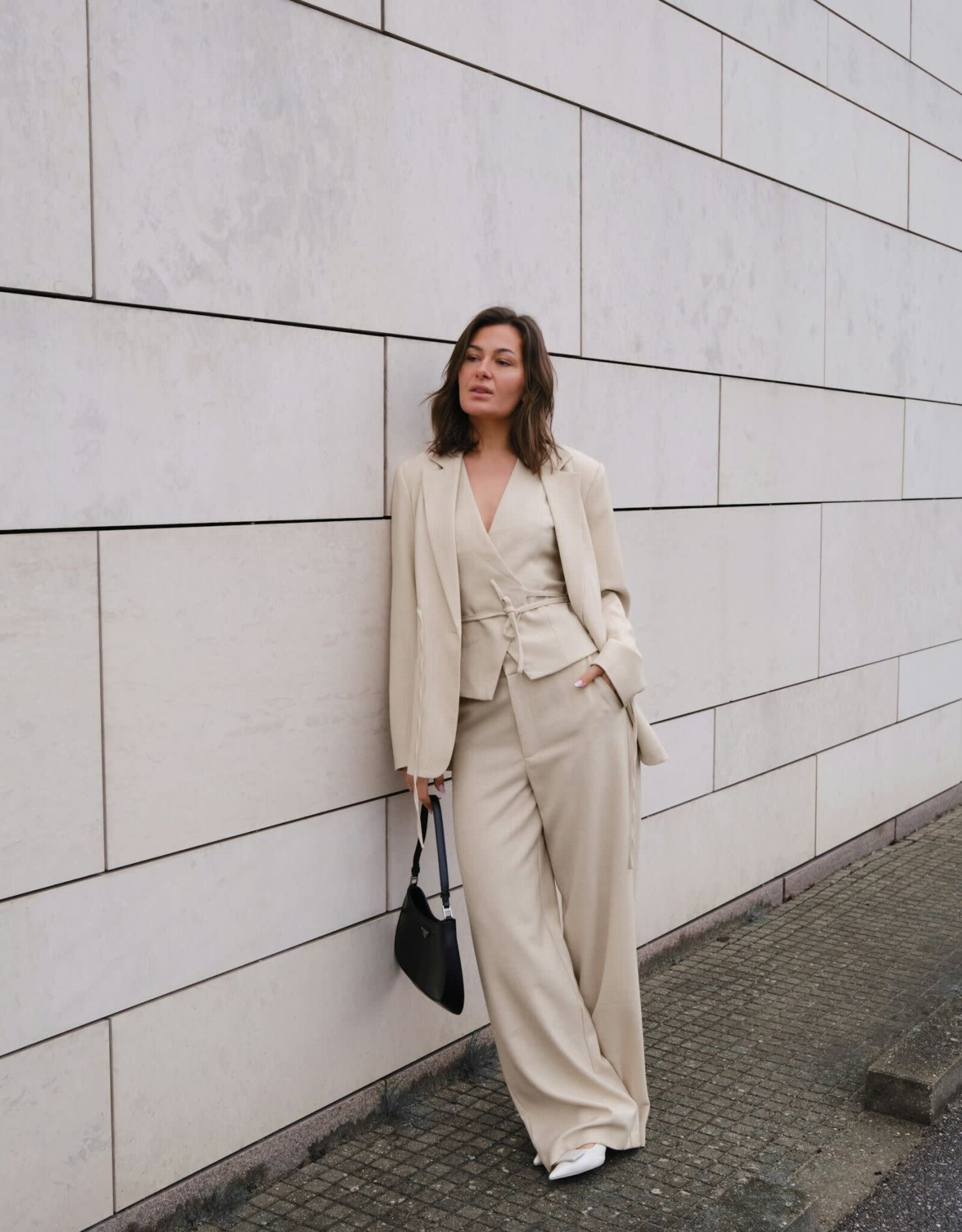 Broek Melange 'Emmett' - Beige Melange - Neo Noir