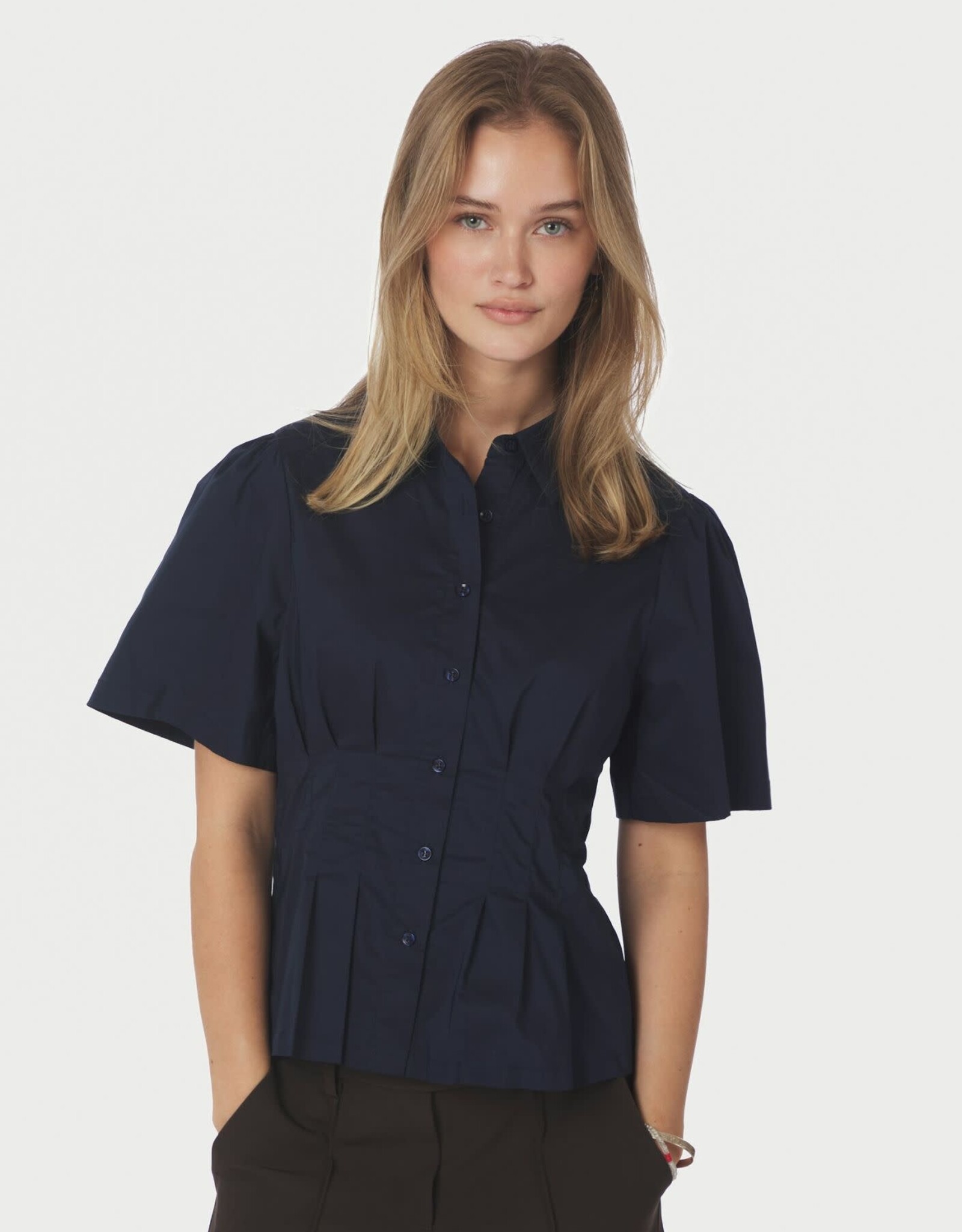 Blouse Poplin 'Balara' - Navy - Neo Noir