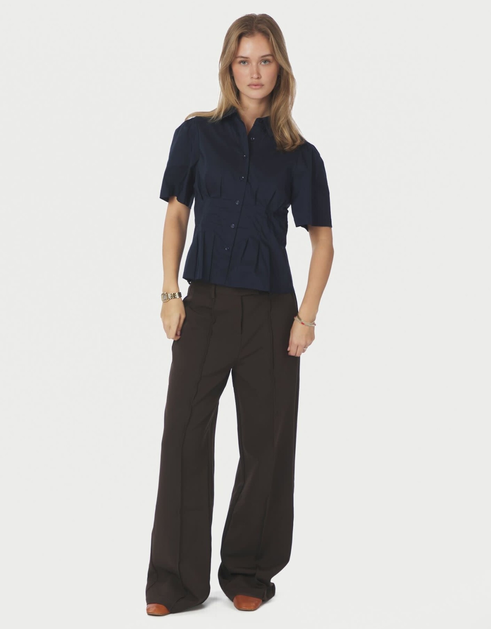 Blouse Poplin 'Balara' - Navy - Neo Noir