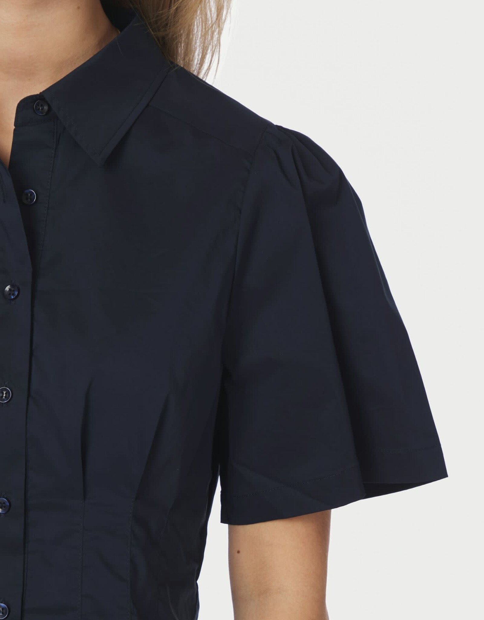 Blouse Poplin 'Balara' - Navy - Neo Noir