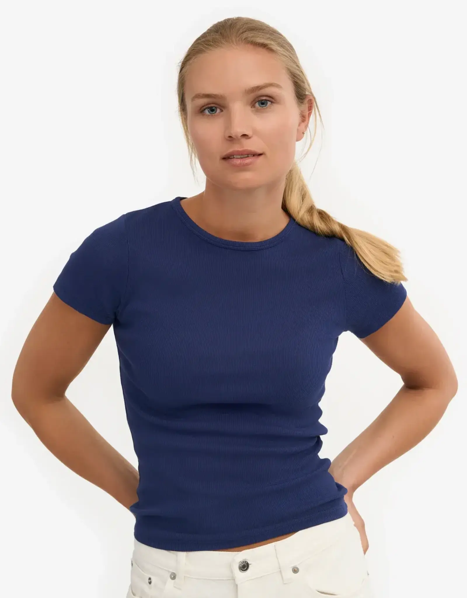 Colorful Standard T-Shirt 'Organic Rib SS' - Marine Blue  - Colorful Standard